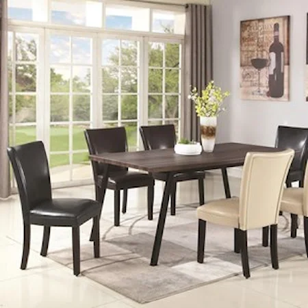 Contemporary Dining Table with Metal Legs